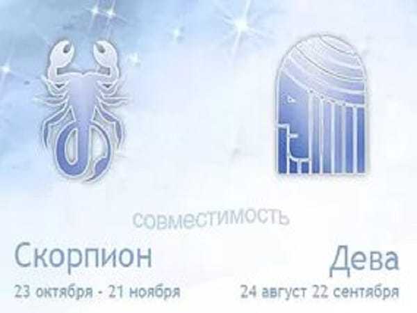 Дева и скорпион: совместимость в любви и браке по гороскопу